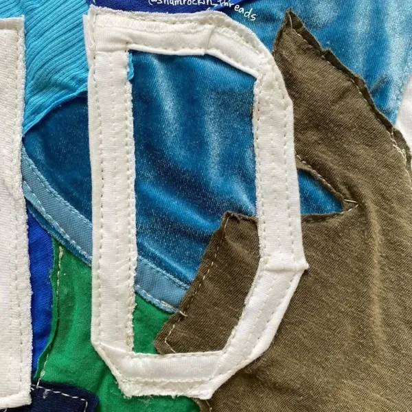 Notre Dame bow patchwork quilted gameday long sleeve top White - Image 5