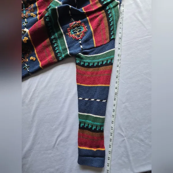 Carole Little Vintage Southwestern Style Patterned‎ Knit Cardigan Sweater Size S - Image 6