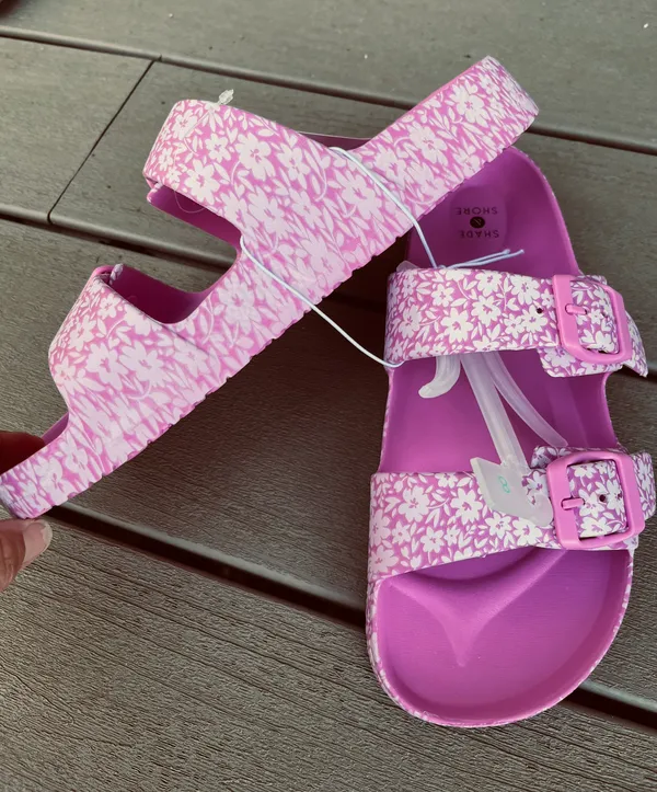 Sand & Shore Sandals Beach Shoes Pink Floral Slides Womens 8 - Image 8