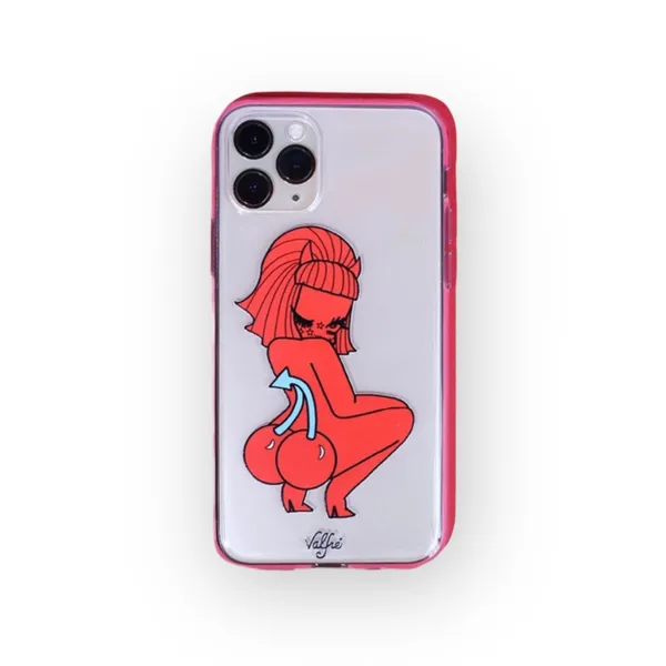 new Valfre ☻︎ Lucy Cherry Bottom ☻ iPhone 6+ 7+ 8+ Clear Case ☻ Artist Drawn - Image 13