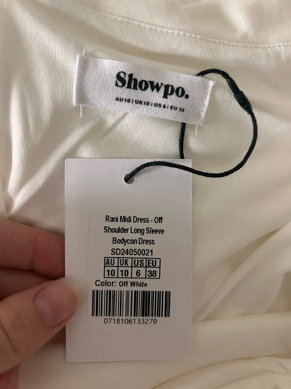 New Showpo Rani Maxi Dress Off Shoulder Bodycon Dress Size Small MSRP $139 - Image 8