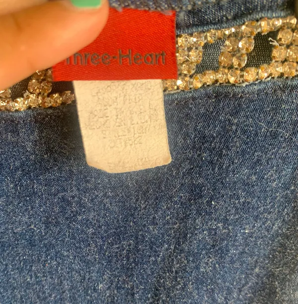 Vintage Rhinestone Detailed Low-Rise Denim Pants - Image 4