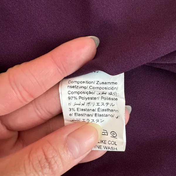 Purple Cowl Neck Sleeveless Satin Tank Too Size Small - Image 4