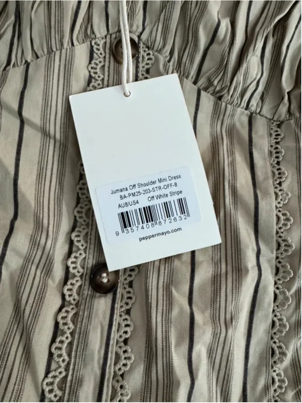 Peppermayo Jumana Off Shoulder Mini Dress size 4 NWT - Image 5