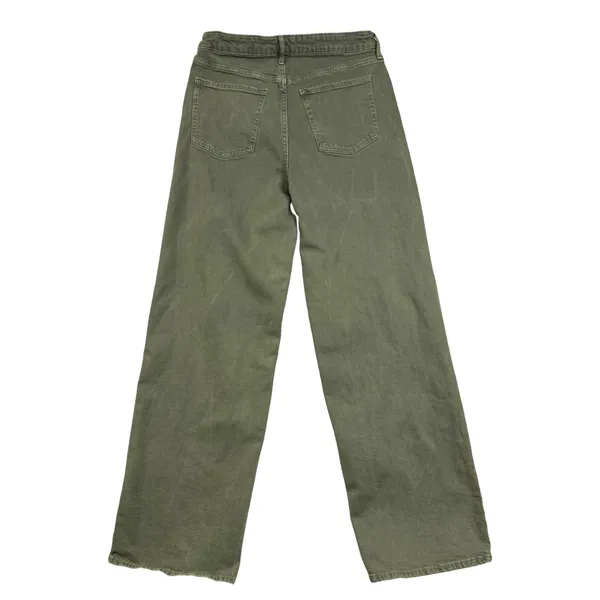 Old Navy 10 Tall 32x32 Sky-Hi Wide Leg Olive Green Extra High Rise Jeans Boho - Image 3