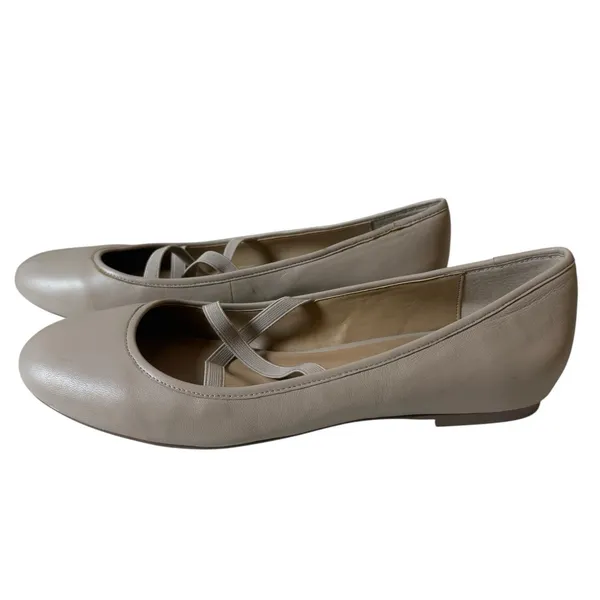 Saks 5th Avenue Ballet Flats Nude Beige Size 10M Neutral Minimalist Classic - Image 5
