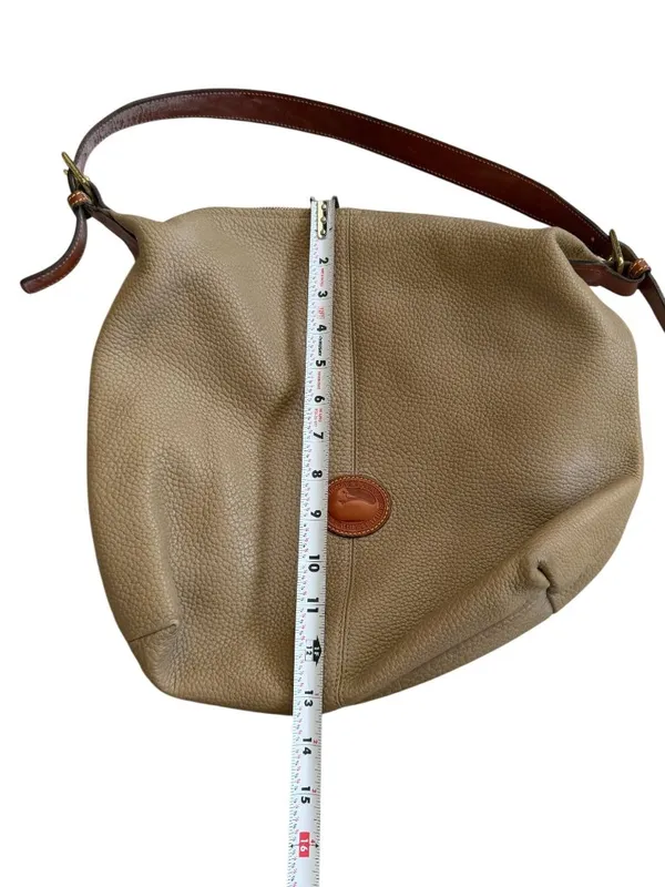 DOONEY & BOURKE Vintage Tan Brown Pebble Leather Shoulder Bag - Image 5