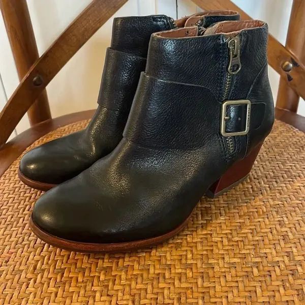 Korkease Morosita block heel full grain leather black booties size 6 - Image 12
