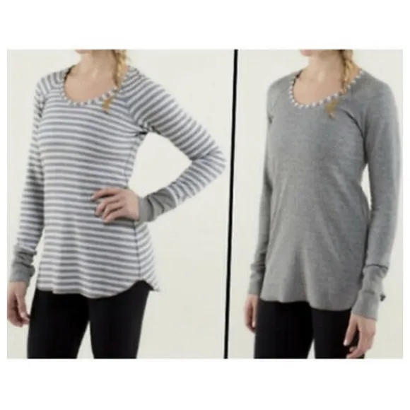 Lululemon Reversible Gray & Yellow Long Sleeve Top | S - Image 2