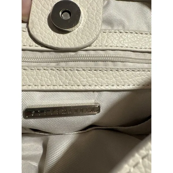 NWOT Steve Madden‎ BMontie Microsuede and Faux Leather Purse Shoulder Bag Cream - Image 8