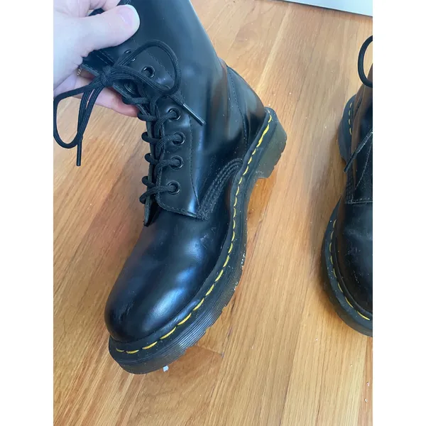Dr. Martens 1460 Smooth Leather 8-Eye Lace Up Boots Black Classic Combat women 8 - Image 9