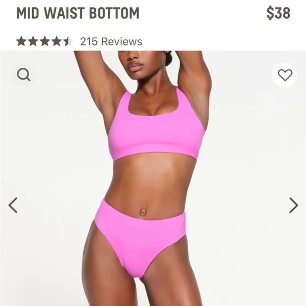 Skims signature swim mid waist bottom Neon Orchid NWT‎ size M - Image 2