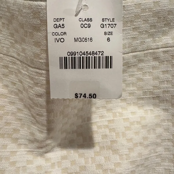 NWT J Crew size 6 pencil skirt cream/taupe pattern - Image 6