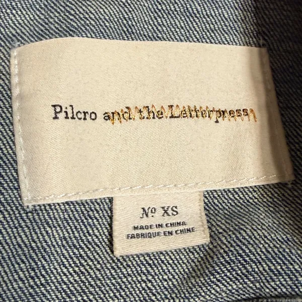 Pilcro and the Letterpress Womens XS Denim Jacket Medium Wash Cropped Trucker - Image 6