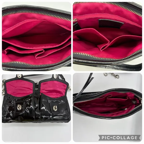 Vtg Y2K Coach Poppy Purse Liquid Gloss Turn Lock Black Quilted Pink Lining 18678 - Image 7