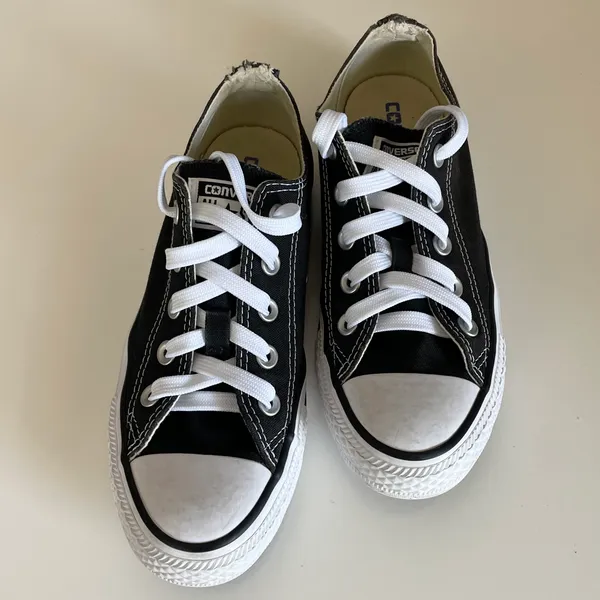women’s black low top lace up sneakers - Image 2