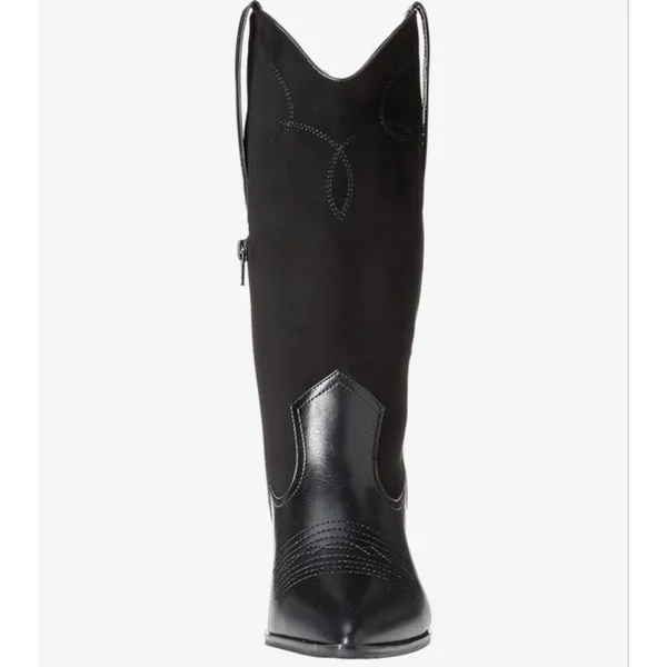 NEW The Drop Black Cowboy Cowgirl Ace Midshaft Western Boot 11 - Image 2