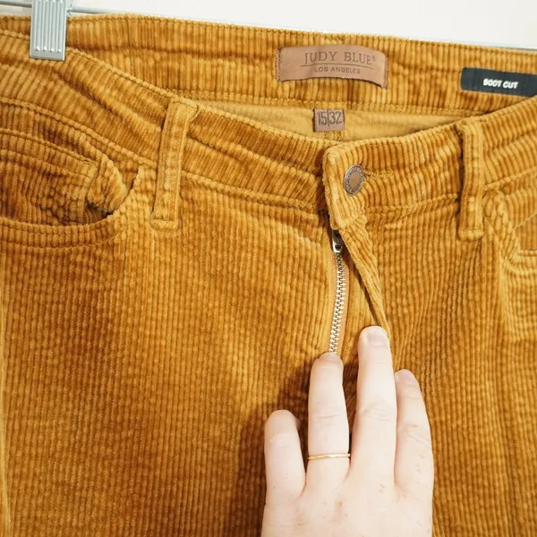 Judy Blue 15/32 Corduroy Pants Brown Mustard Yellow Excellent Bootcut Trousers - Image 5