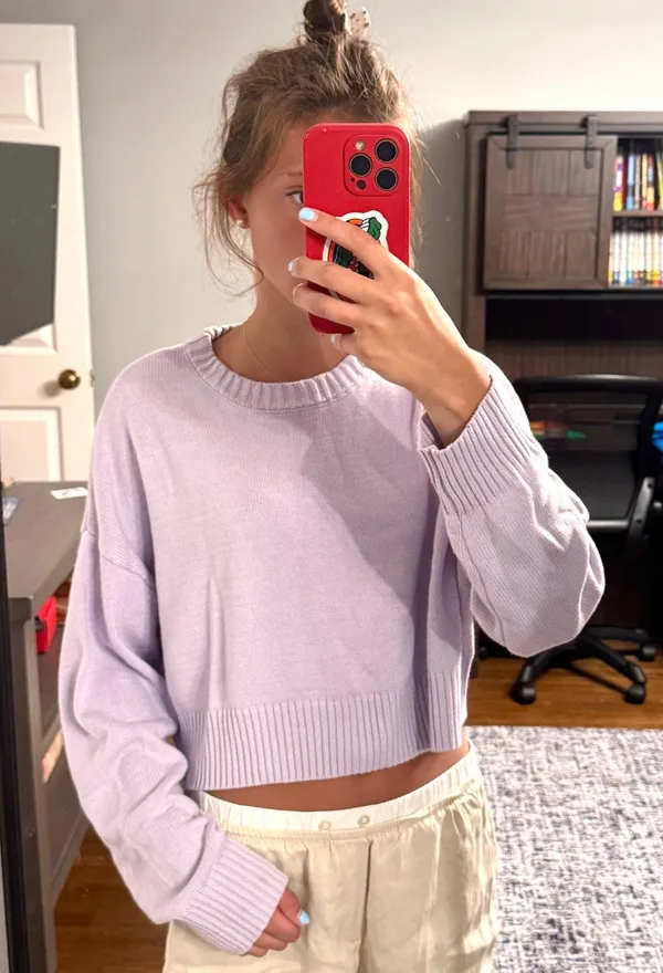 PacSun LA Hearts Boxy Cropped Sweater - Image 2