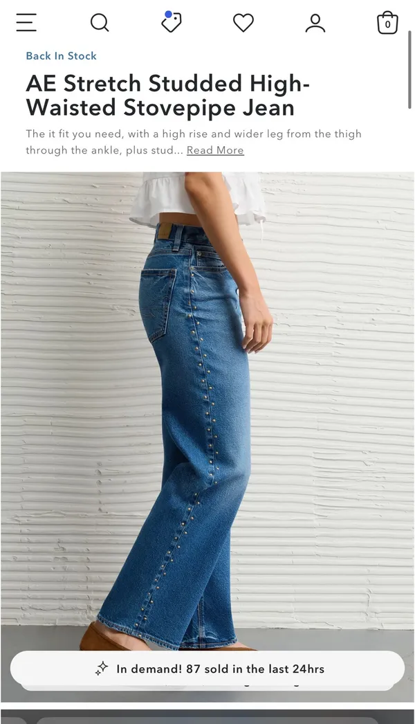 American Eagle studded stovepipe Jean  - Image 4