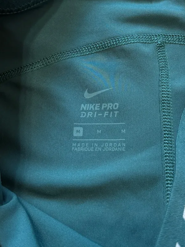Nike Pro High Rise Compression Shorts Size Medium Women’s Teal Blue Athletic - Image 3