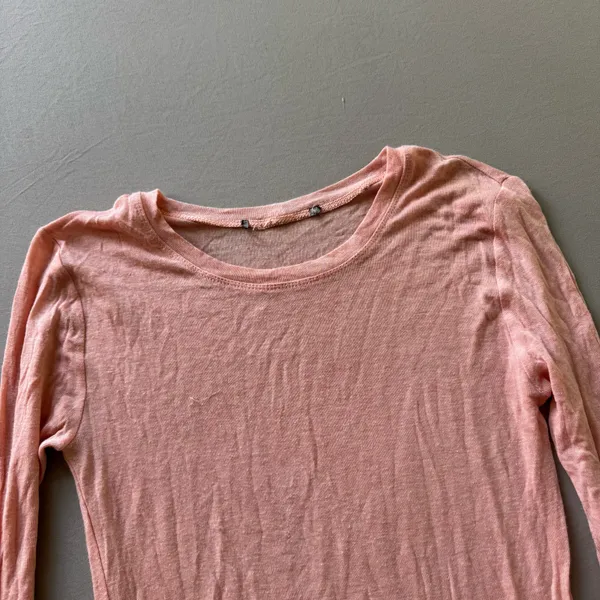 Y2K Era Sheer Long Sleeve Top Pink - Image 3