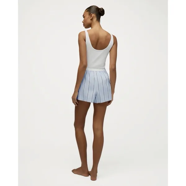PETITE PLUME Women's Twill Sleep Shorts in Blue “Coastal Stripe” - Large - NWT - Image 5