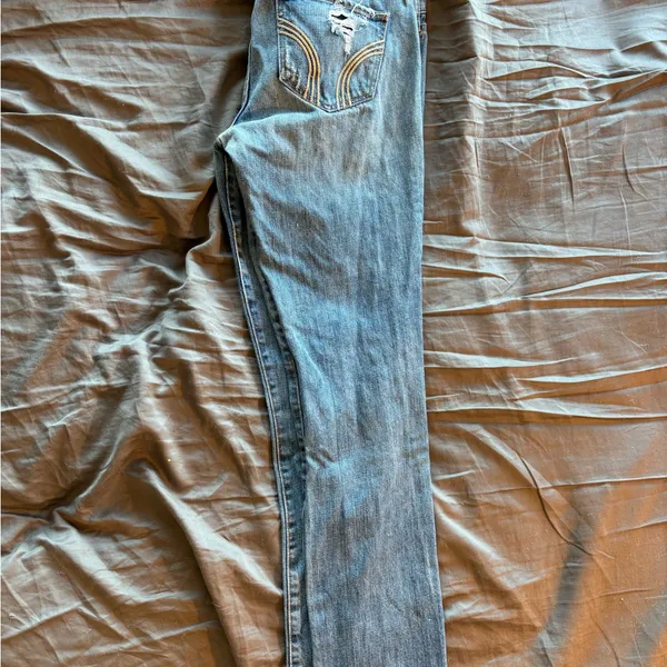 Hollister Medium Blue Ripped Skinny Jeans‎ - Image 4