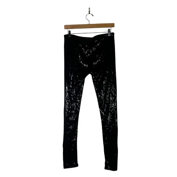 Tally Weijl Sequin Skinny Pants‎ Womens 10 Black Stretch Clubwear Y2K Glam - Image 4