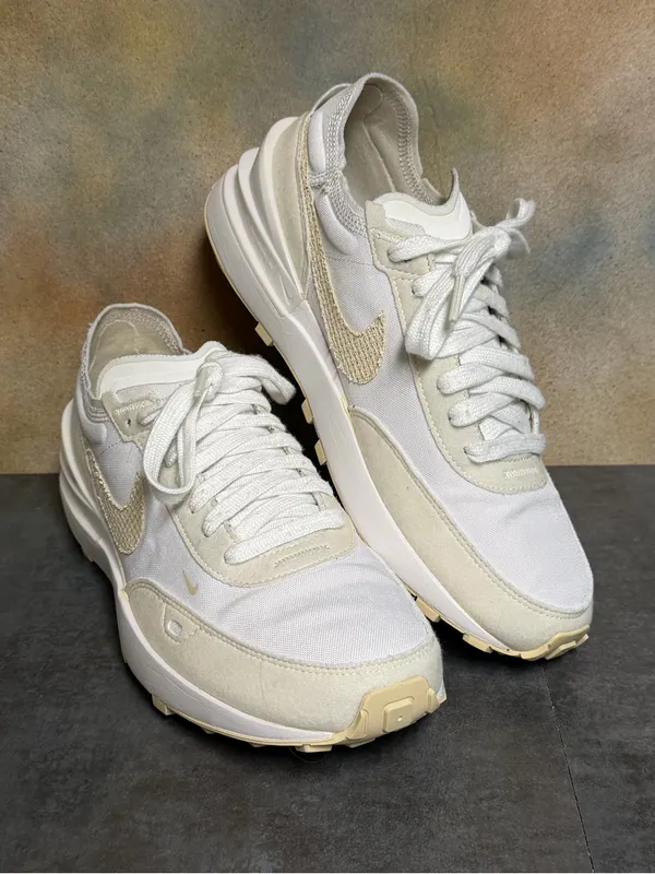 Nike Waffle One Essentials Women Sneakers DM7604-100 Summit White Fossil Sz 8.5 - Image 13