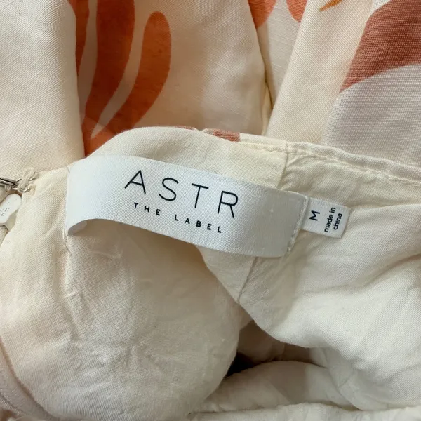 ASTR The Label Claramae Mini Dress Cream Linen Blend Celestial Open Back Medium - Image 6
