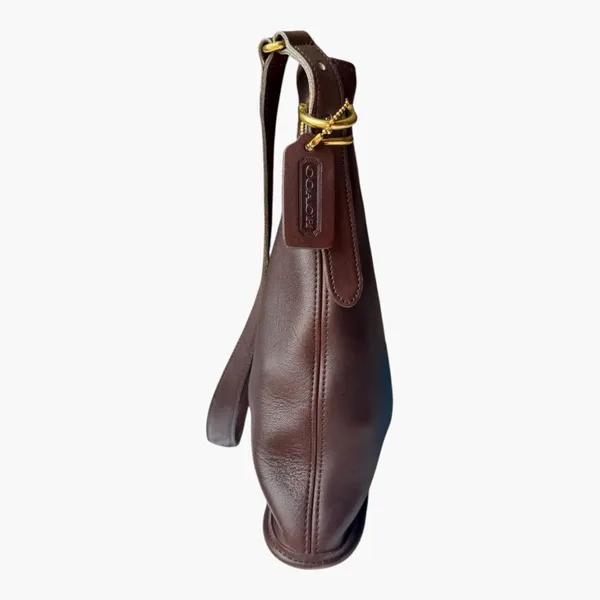 Coach Vintage Equestrian Slim Bucket Bag Mahogany Brown Leather Crossbody 9806 - Image 4