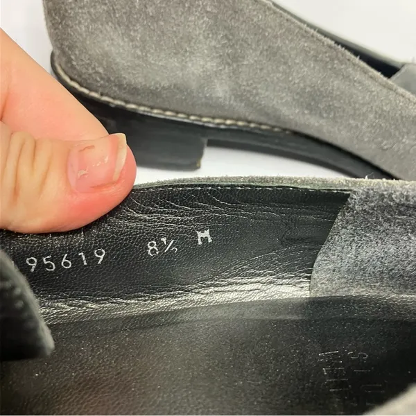 Stuart Weitzman‎ Guido gray leather tassel loafers women’s size 8.5 professional - Image 8
