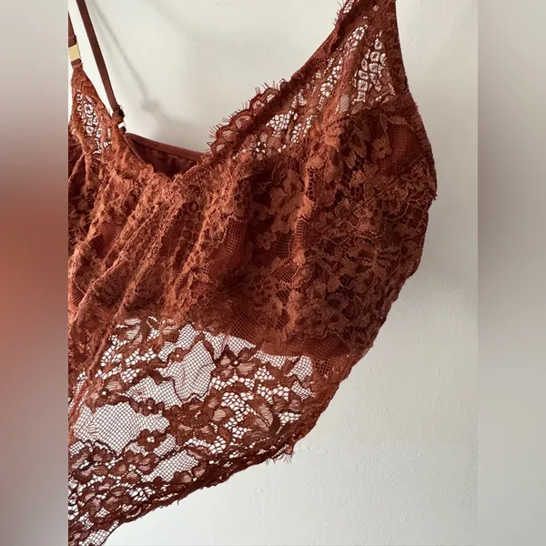 Aerie Brown Show Off Lace‎ Corset Bra Top - Image 4