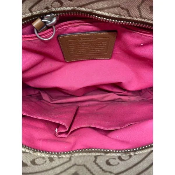 COACH Large Tan Brown Pink Tote Bag Msrp $350 - Image 13
