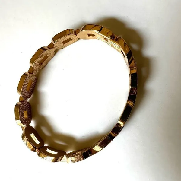 Gold tone link hinged bracelet - Image 5