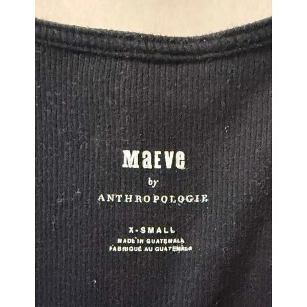 Pair of Maeve x Anthropologie Square Neck Tees in White and Black sz.XS - Image 6
