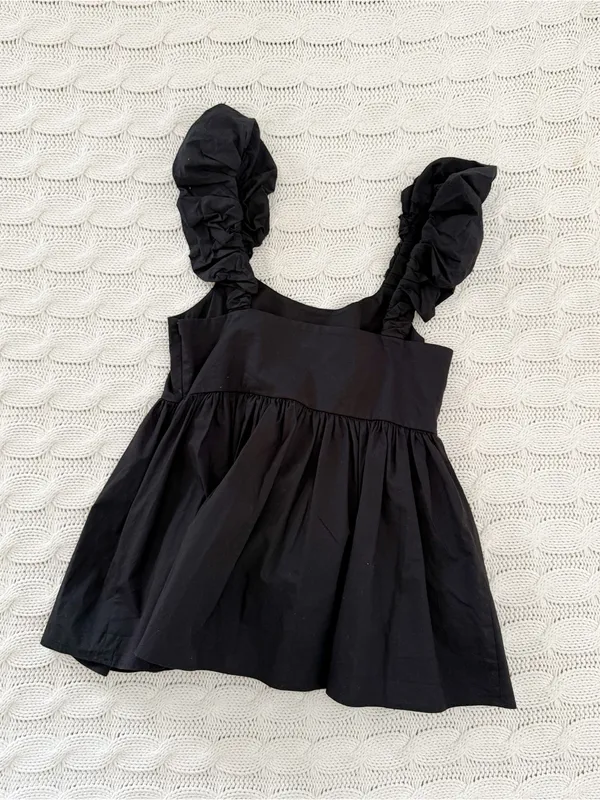 Corey Lynn Calter Morley Black Ruffle-Shoulder Tunic - Image 3