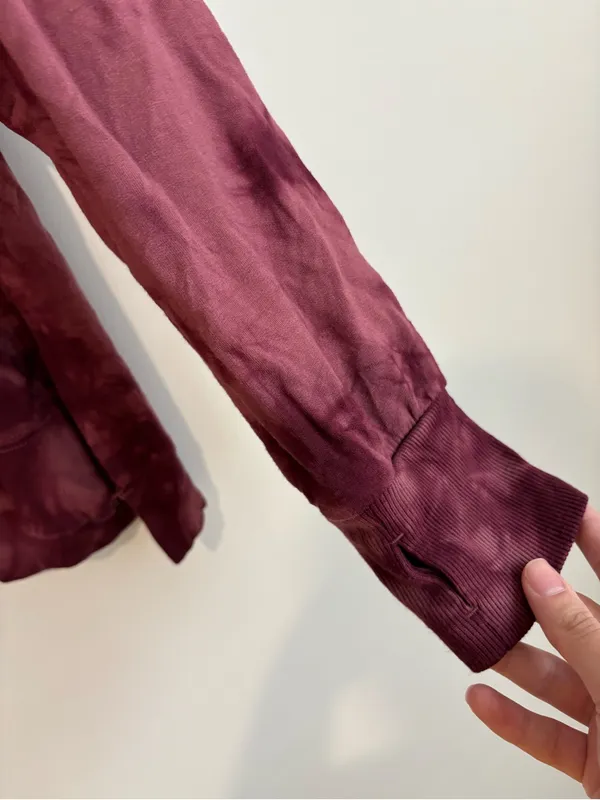 JoyLab Tie Dye Long Sleeve Top‎ Super Soft Maroon red size large - Image 6