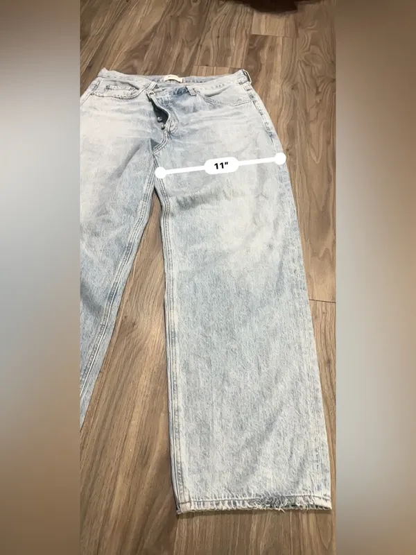 AGOLDE Criss Cross High Rise Jeans 100% Cotton Straight Leg Vintage Blue. - Image 10