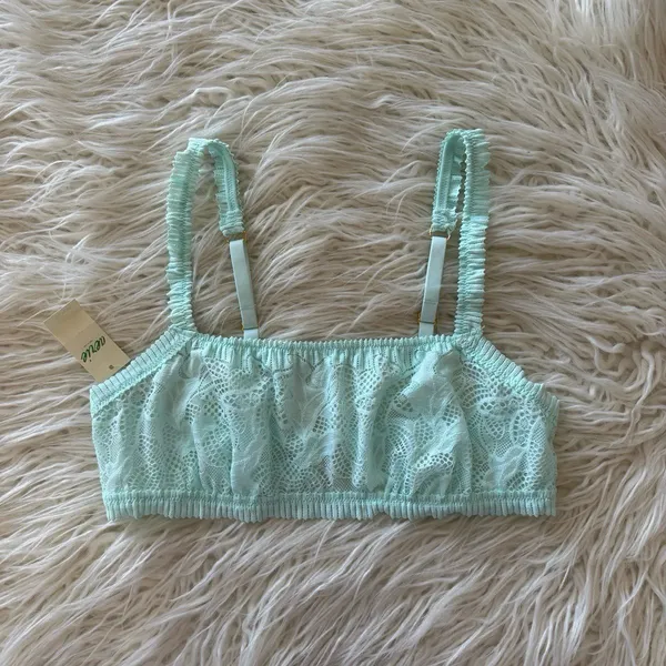 Aerie Coral Lace Bandeau Bralette Size Small - Image 2