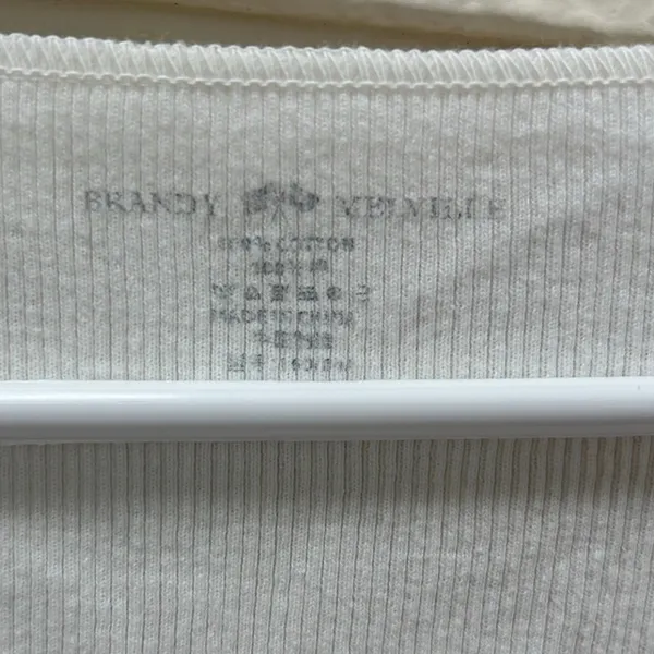 Brandy Melville White Off the Shoulder Long Sleeve Top one size - Image 3