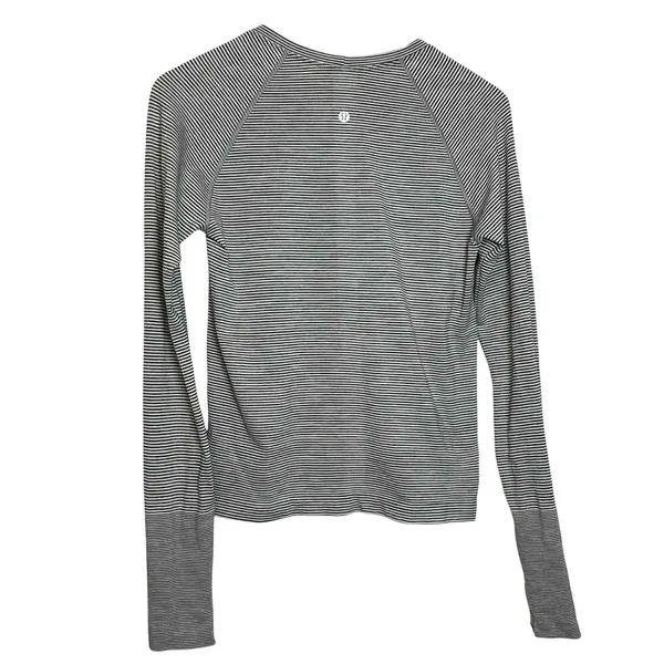 Lululemon Swiftly Tech Long Sleeve 2.0 *Race Length *Tempo Stripe White/Black - Image 4