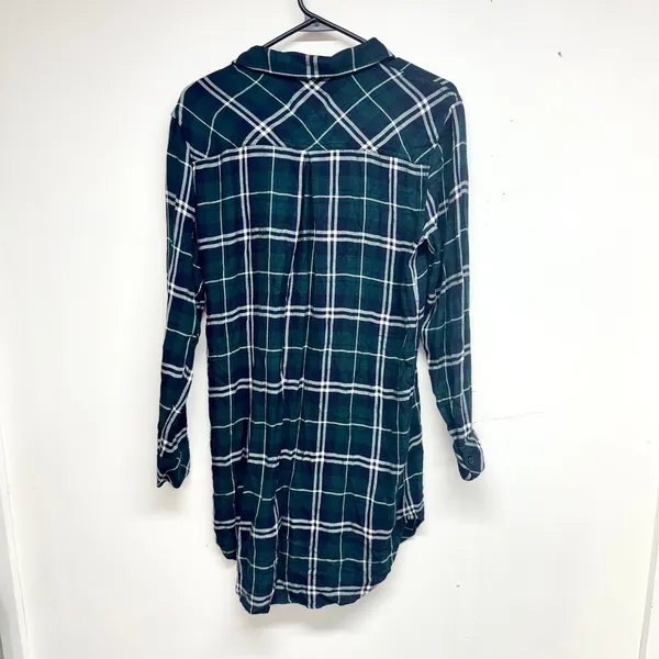 Rails Plaid Button Down Tunic Women Small‎ Green Hunter Longline Flannel Tunic - Image 3