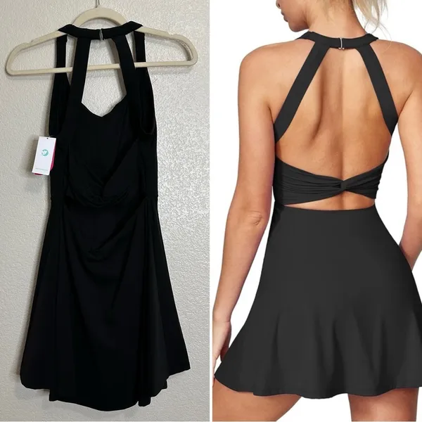 NWT iuga Black Women's Tennis Golf Athletic Dress, Sz Medium - Image 7