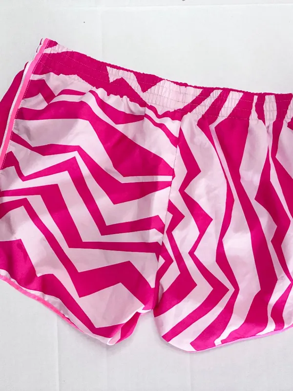 Nike Dri-Fit Printed Tempo Running Shorts - Large - Pink/White - Image 5