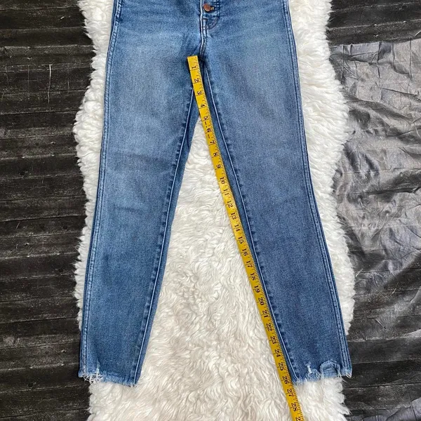 Madewell Medium Wash Denim High Rise Skinny Jeans Button Fly Casual Normcore - Image 5