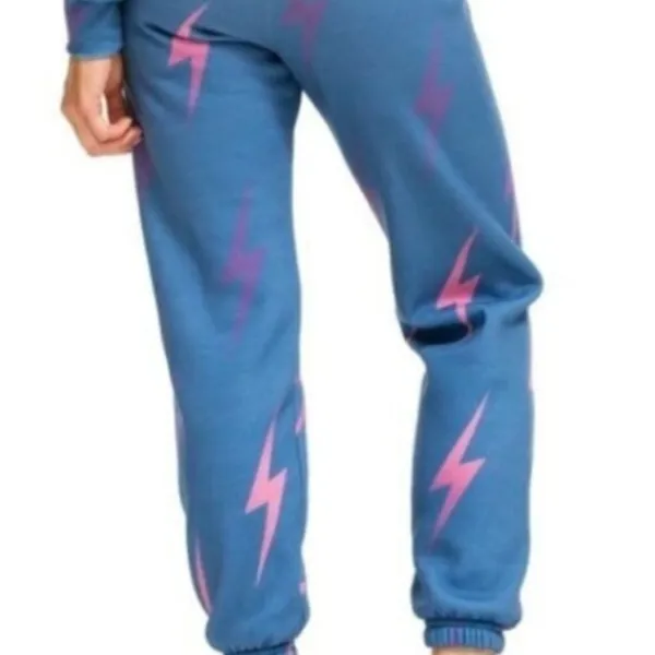 Aviator Nation Blue, Pink, & Purple Bolt Repeat Sweatpants‎ M - Image 6