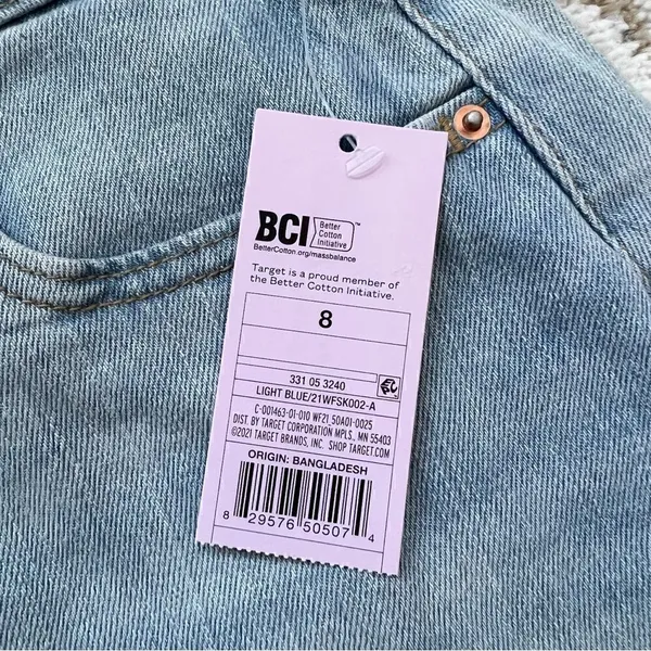 NWT Wild Fable Light Wash Distressed Denim Mini Skirt Size 8 Jean Micro Skirt - Image 7