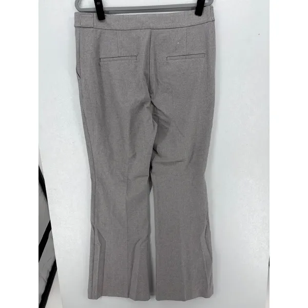 LOFT Womens Dress Pants Gray Flare Leg Silver Button Detail 12 - Image 3